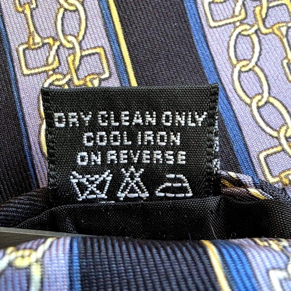 Tie Paolo Gucci Necktie Black Gold Chain Stripe Patterned Business Career - Picture 5 of 7